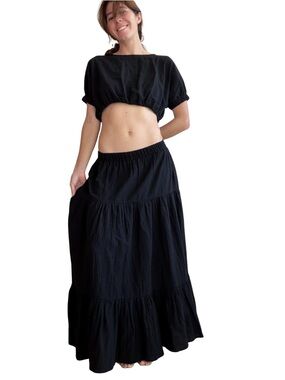 Elegant Black Maxi Skirt Set